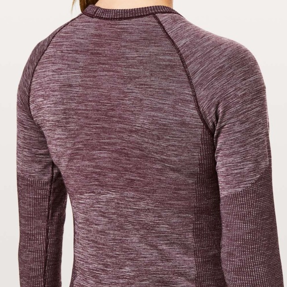 Lululemon Swiftly Wool Pullover Long Sleeve Shirt Dark Adobe/White Size 8 - Picture 8 of 14